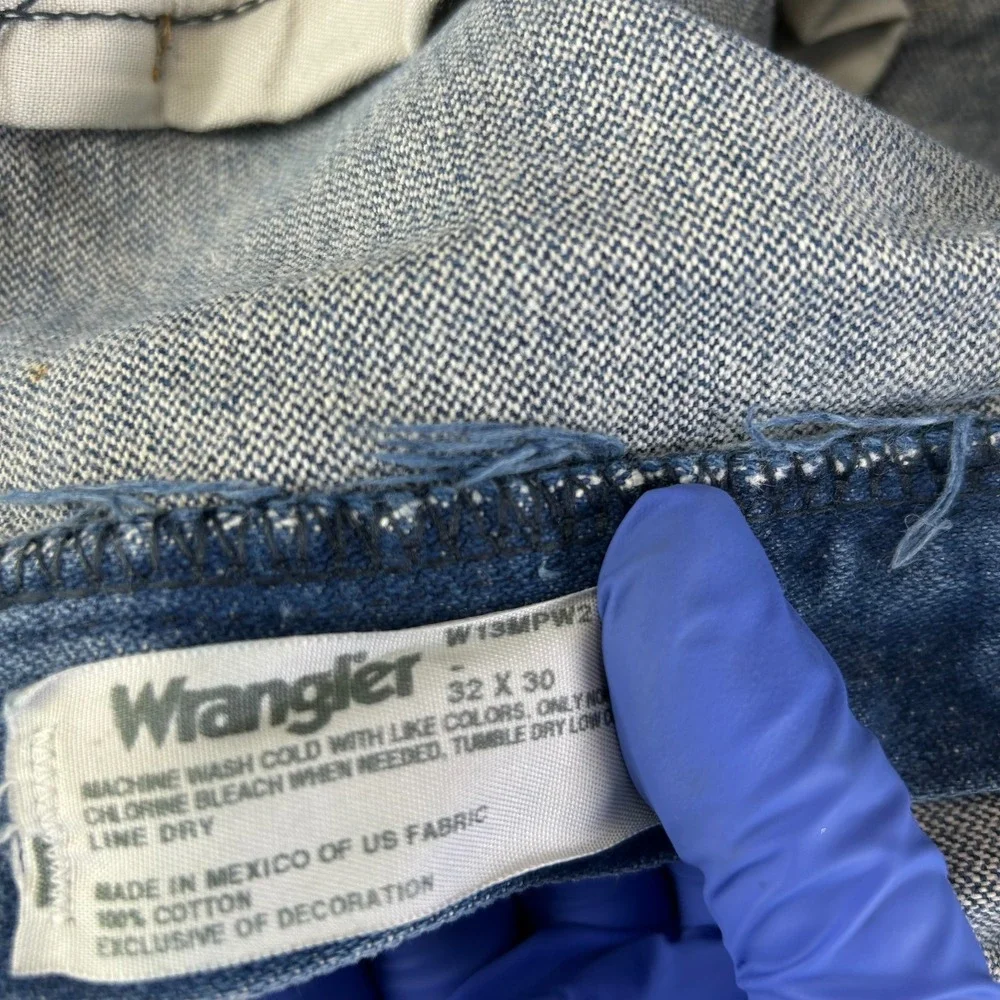 Wrangler Western Jeans Men's Blue Denim Pockets Classic Straight Zip Fly - 32X28